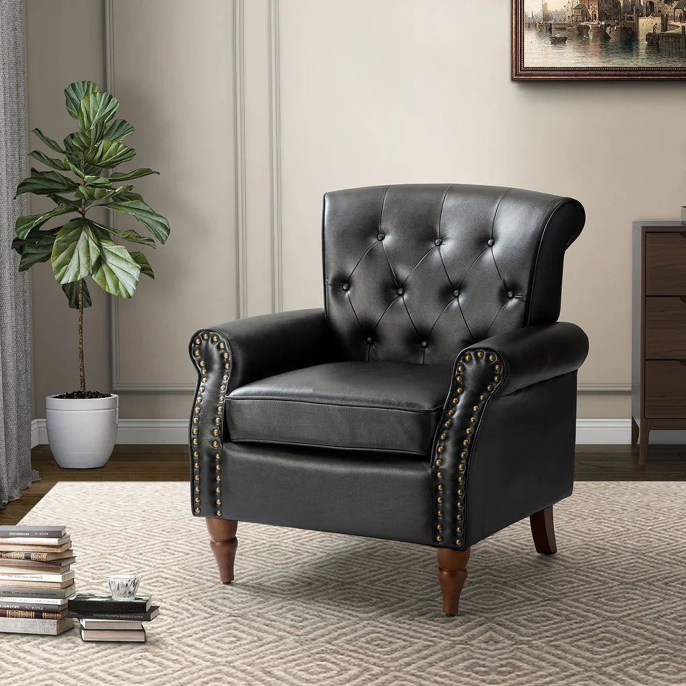 Indiges Upholstered Accent Armchair with Nailhead Trim