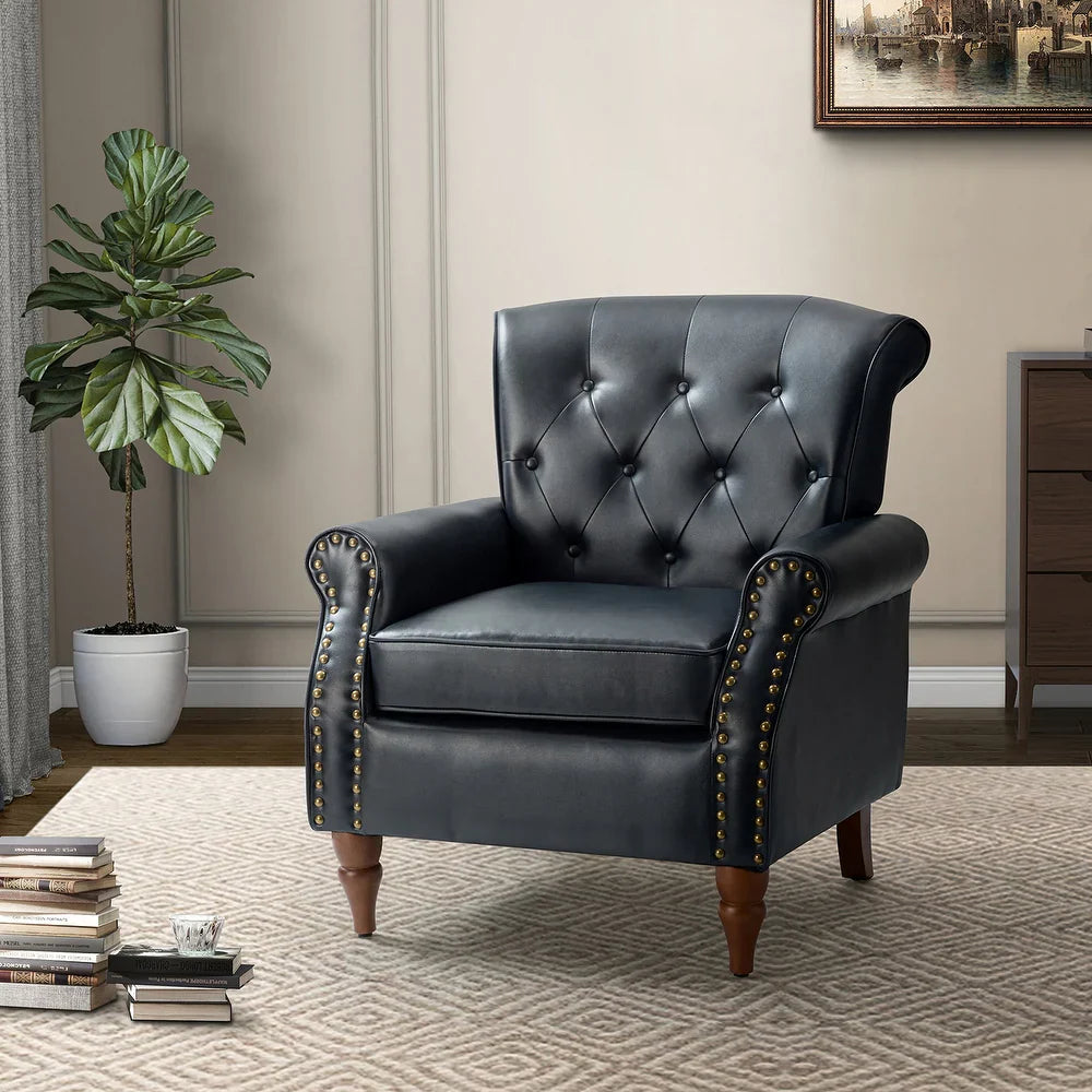 Indiges Upholstered Accent Armchair with Nailhead Trim