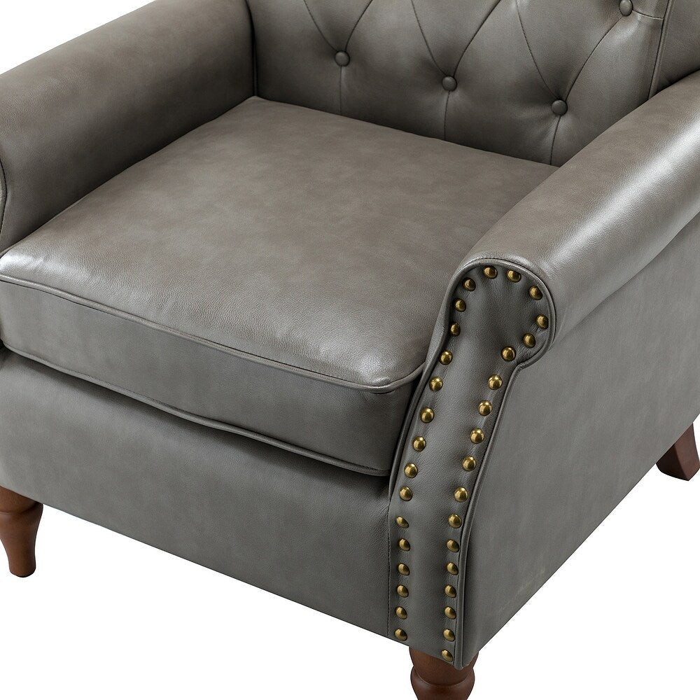 Indiges Upholstered Accent Armchair with Nailhead Trim