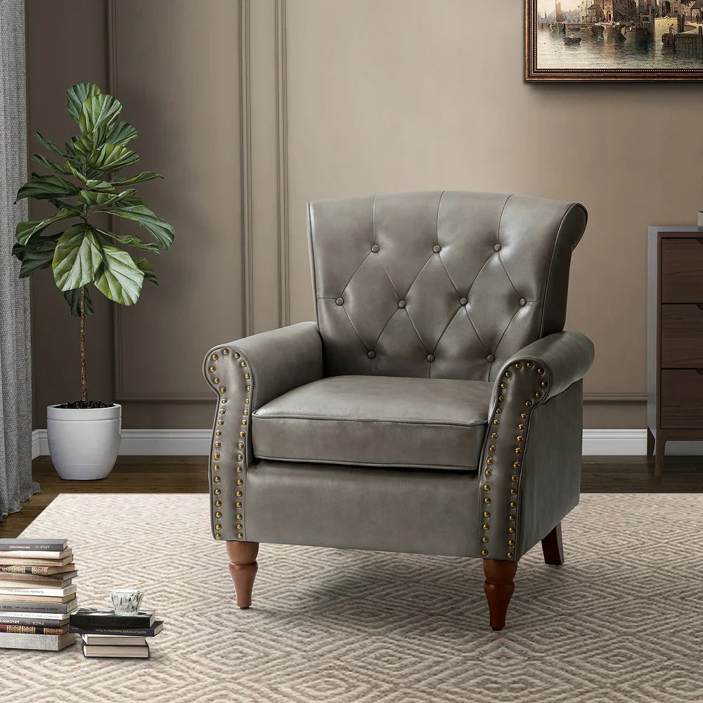 Indiges Upholstered Accent Armchair with Nailhead Trim