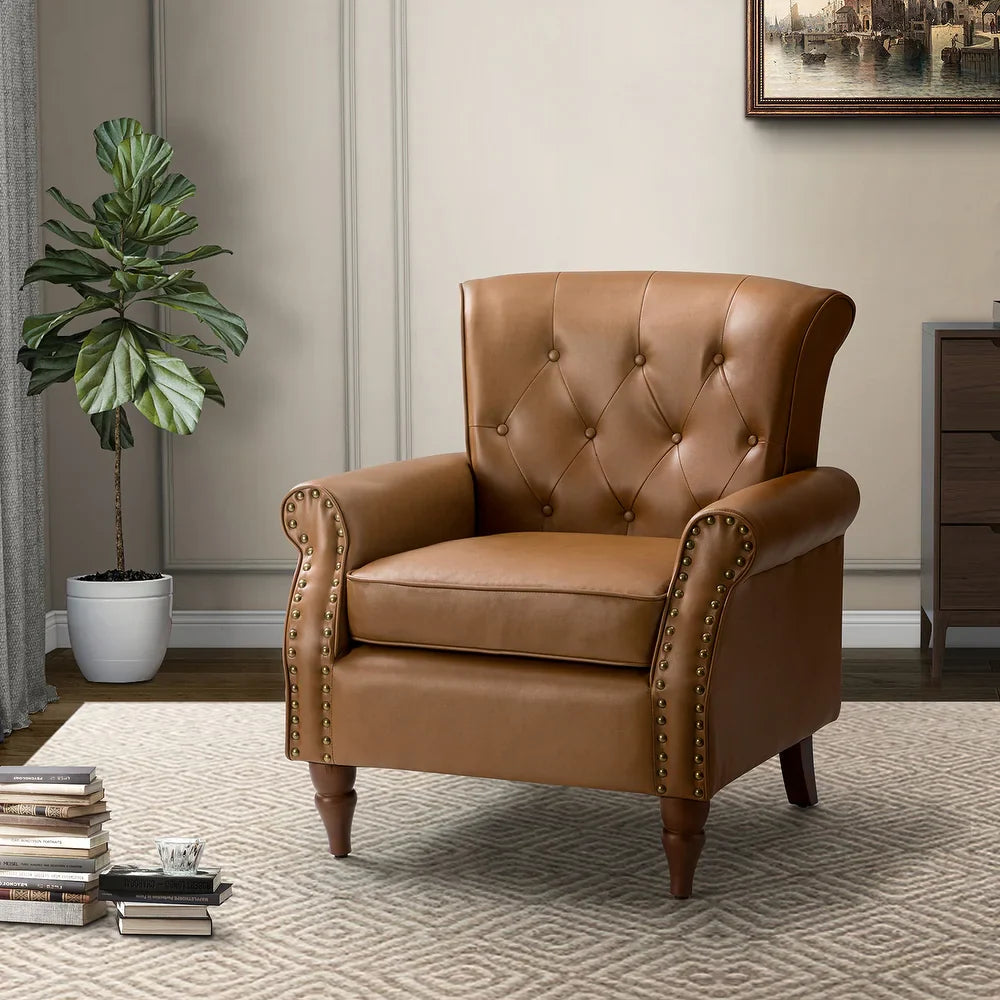 Indiges Upholstered Accent Armchair with Nailhead Trim