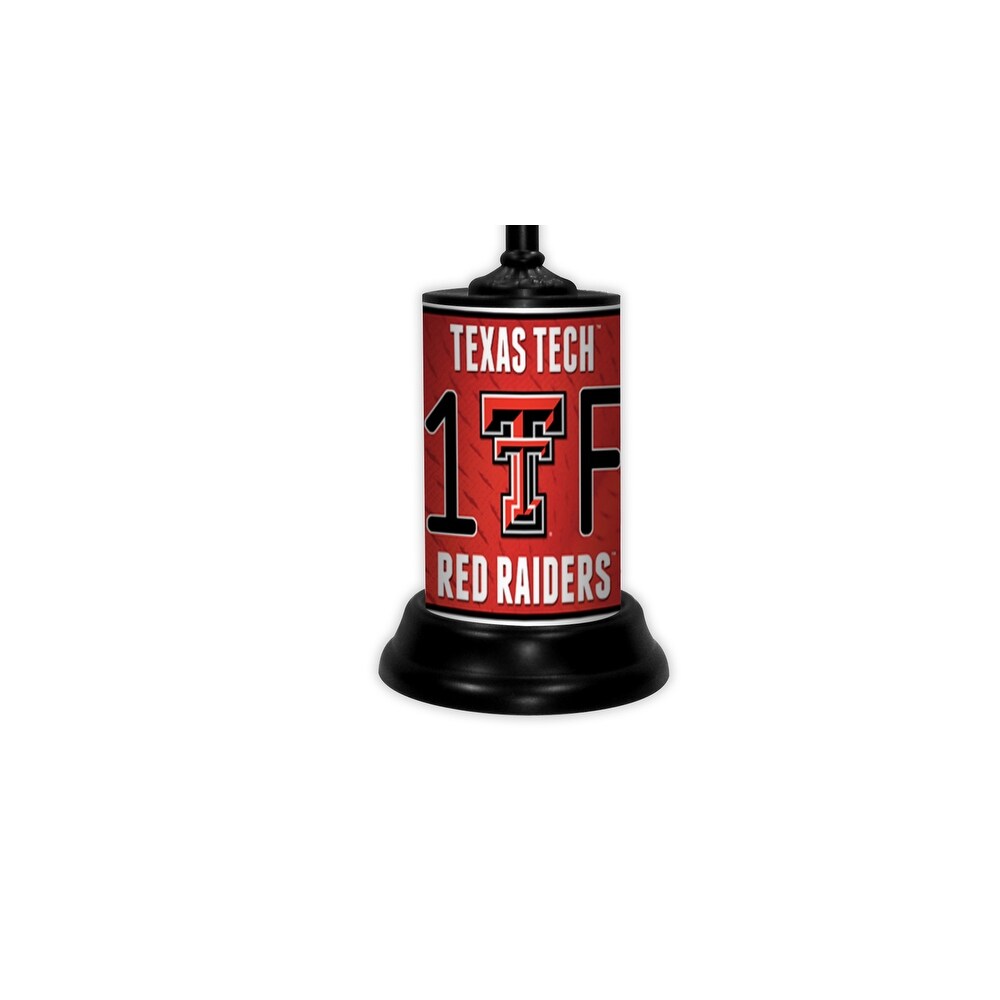 NCAA 18-inch Desk/Table Lamp with Shade, #1 Fan with Team Logo - Texas Tech Red Raiders - 18x10x10