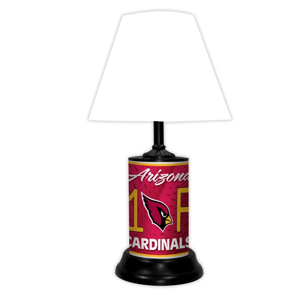 NFL 18-inch Desk/Table Lamp with Shade, #1 Fan with Team Logo, Arizona Cardinals - 18x10x10