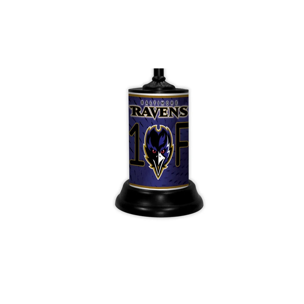 NFL 18-inch Desk/Table Lamp with Shade, #1 Fan with Team Logo, Baltimore Ravens - 18x10x10