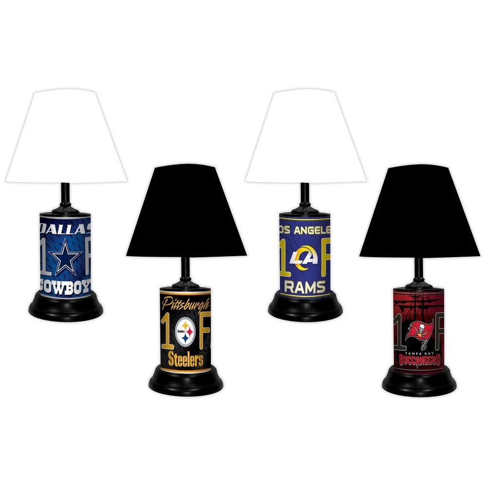 NFL 18-inch Desk/Table Lamp with Shade, #1 Fan with Team Logo, Baltimore Ravens - 18x10x10