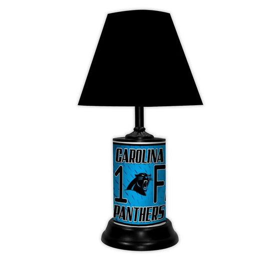 NFL 18-inch Desk/Table Lamp with Shade, #1 Fan with Team Logo, Carolina Panthers - 18x10x10