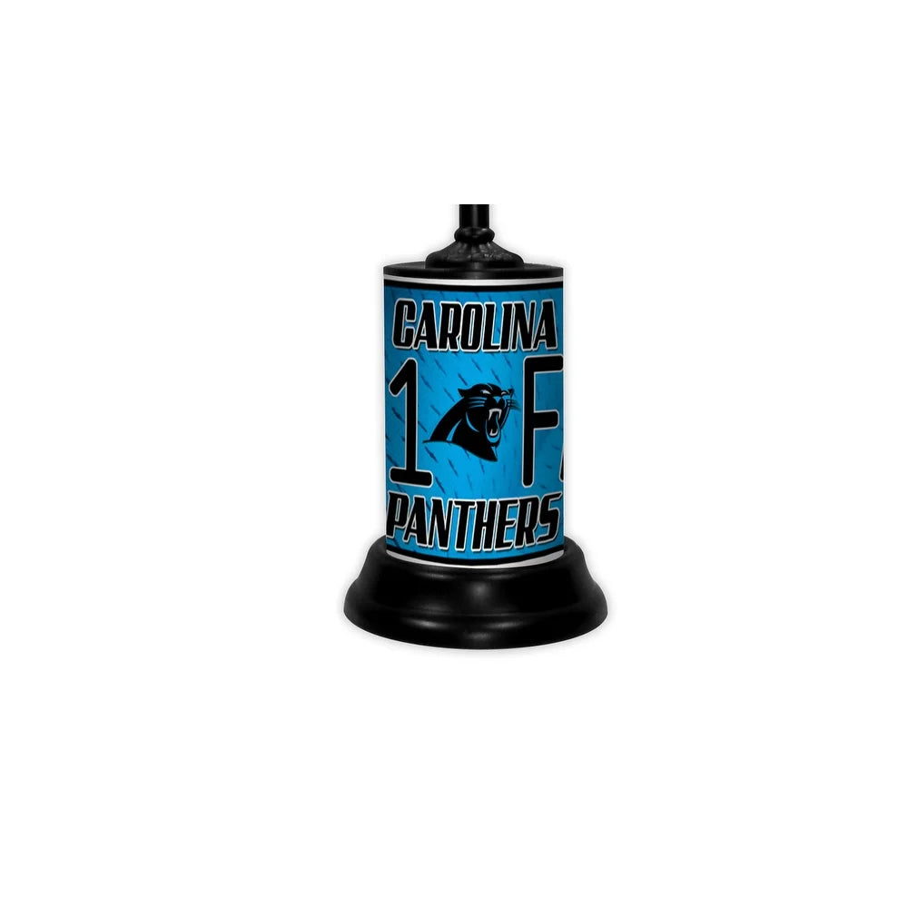 NFL 18-inch Desk/Table Lamp with Shade, #1 Fan with Team Logo, Carolina Panthers - 18x10x10