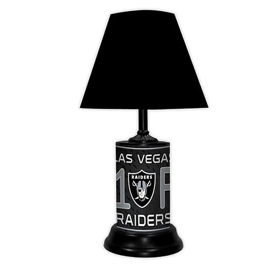 NFL 18-inch Desk/Table Lamp with Shade, #1 Fan with Team Logo, Las Vegas Raiders - 18x10x10