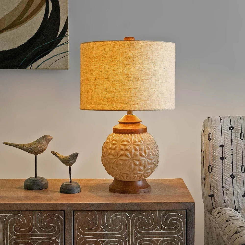 FirsTime & Co. Natural Oslo Globe Table Lamp, Sustainable Mango Wood