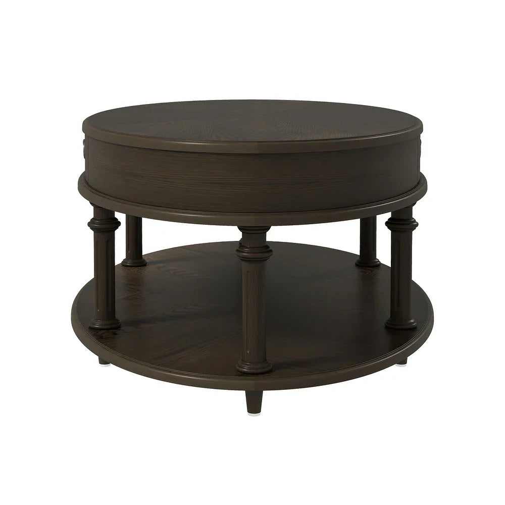 Oval Coffee Table with Storage Drawer