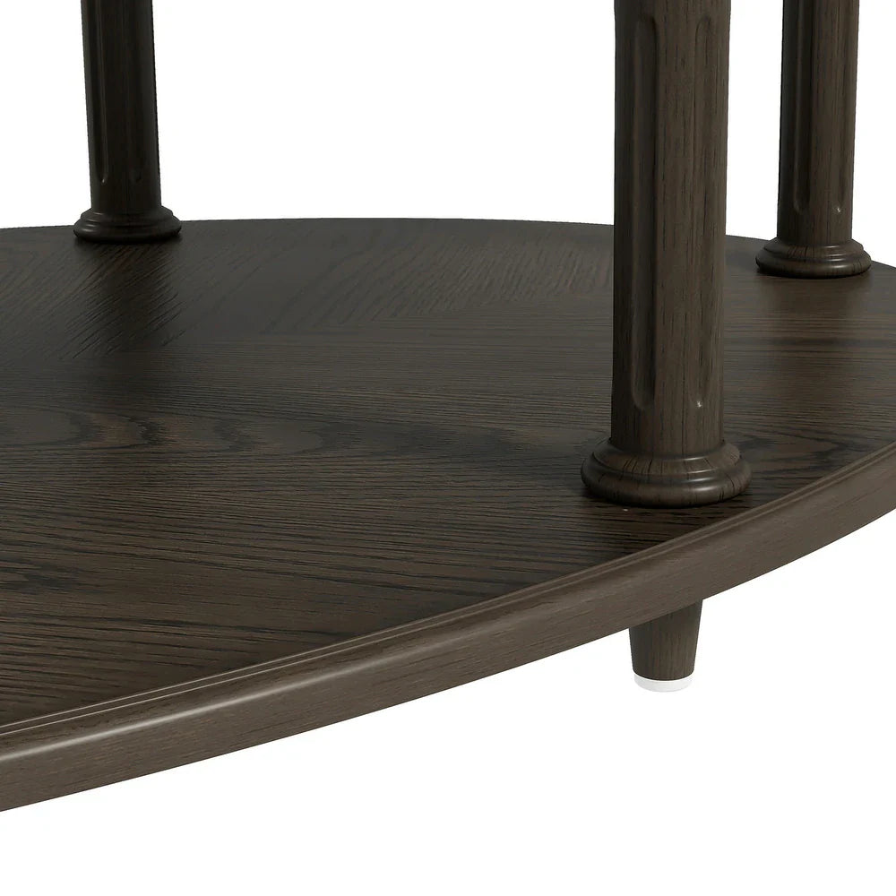 Oval Coffee Table with Storage Drawer