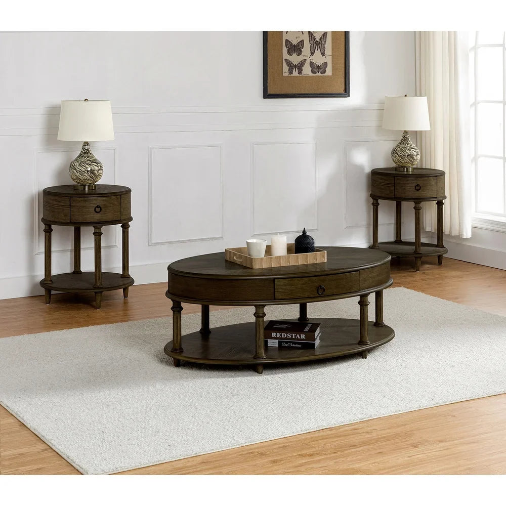 Neoptolemus Transitional Style Three Pieces Sets for Living Room and Bedroom with Storage Space