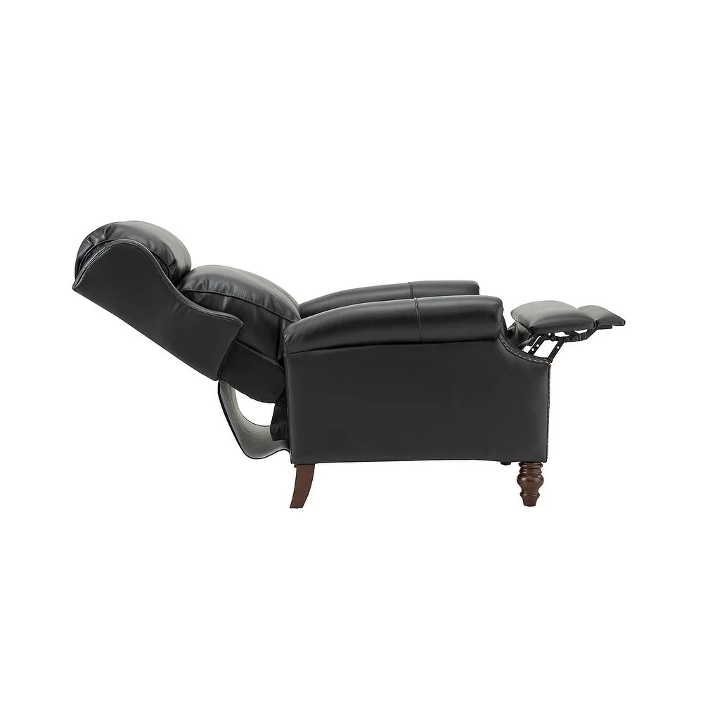 Noëmon Genuine Leather Recliner with Nailhead Trims