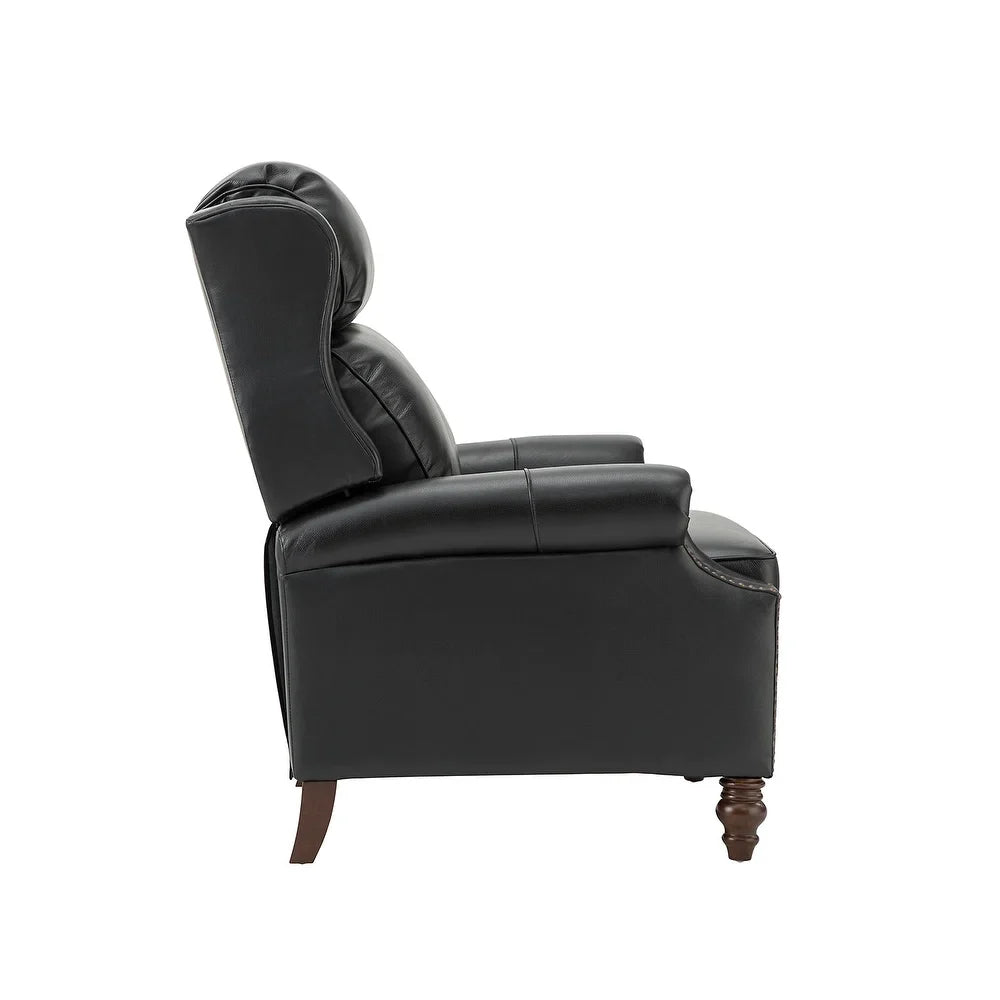 Noëmon Genuine Leather Recliner with Nailhead Trims