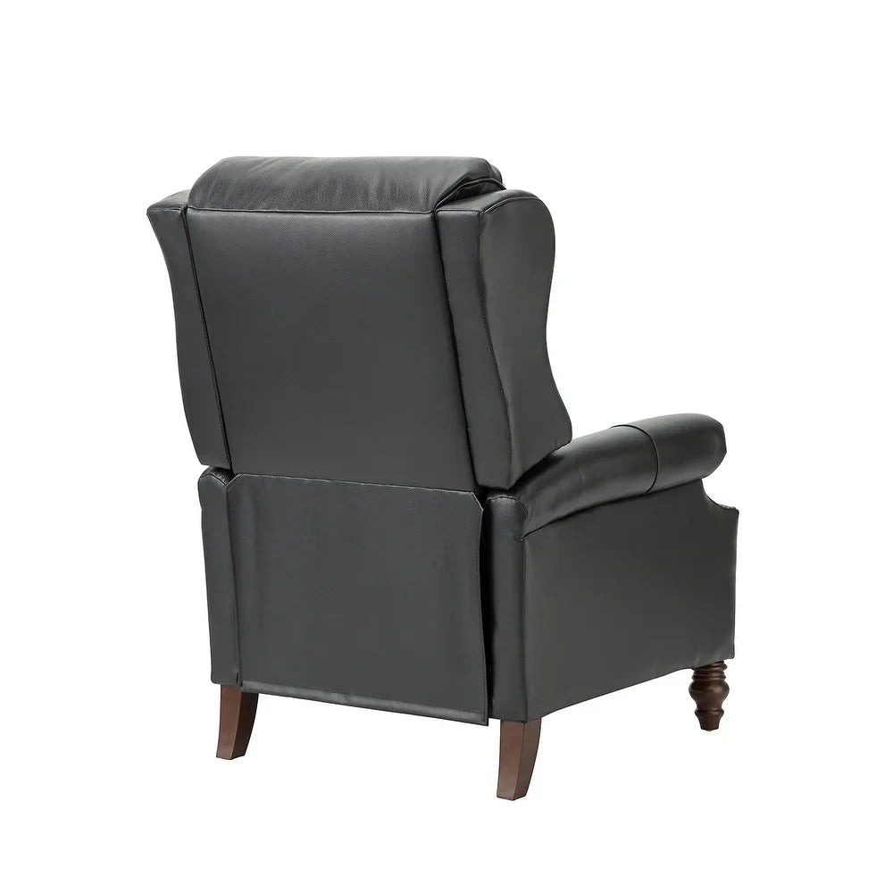 Noëmon Genuine Leather Recliner with Nailhead Trims