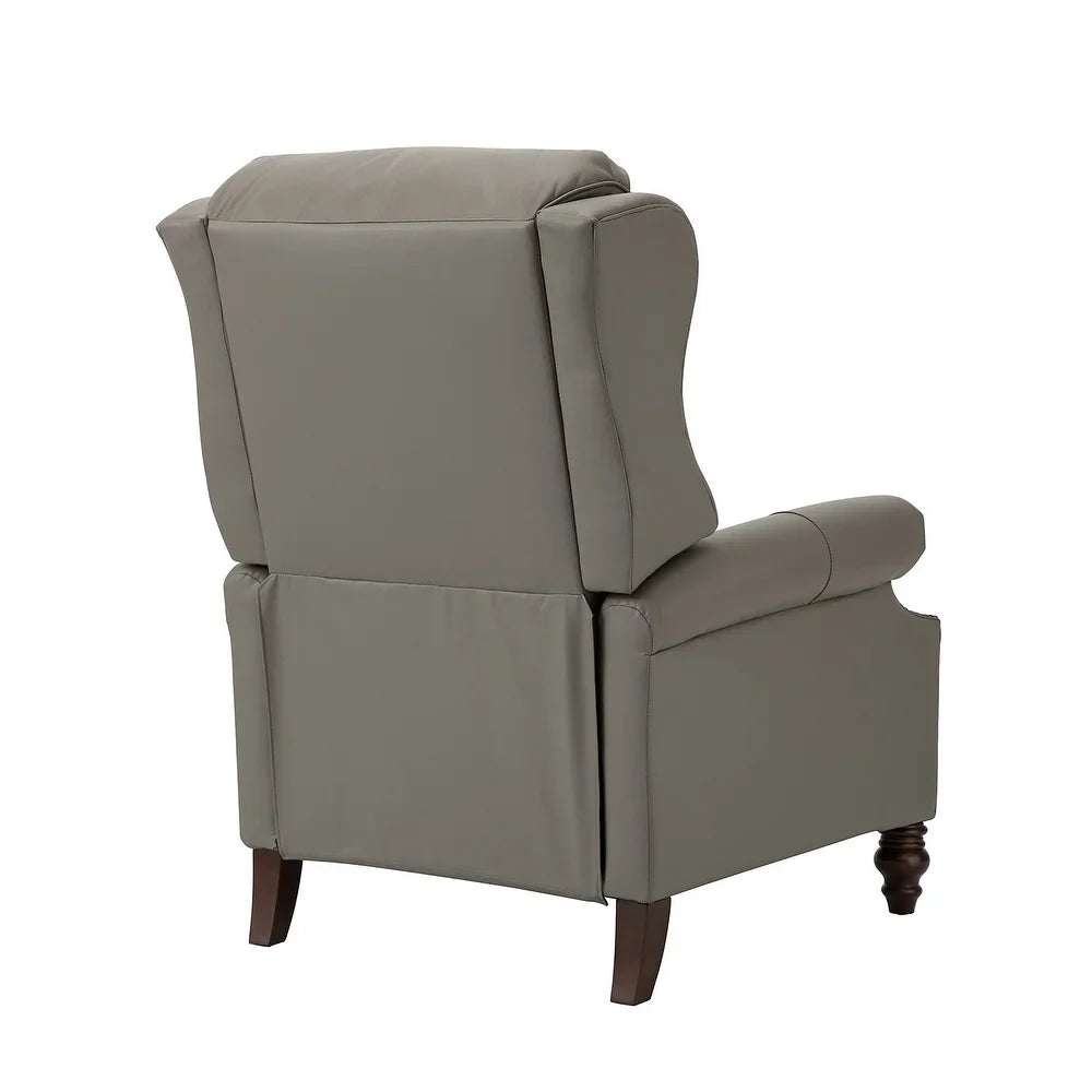 Noëmon Genuine Leather Recliner with Nailhead Trims