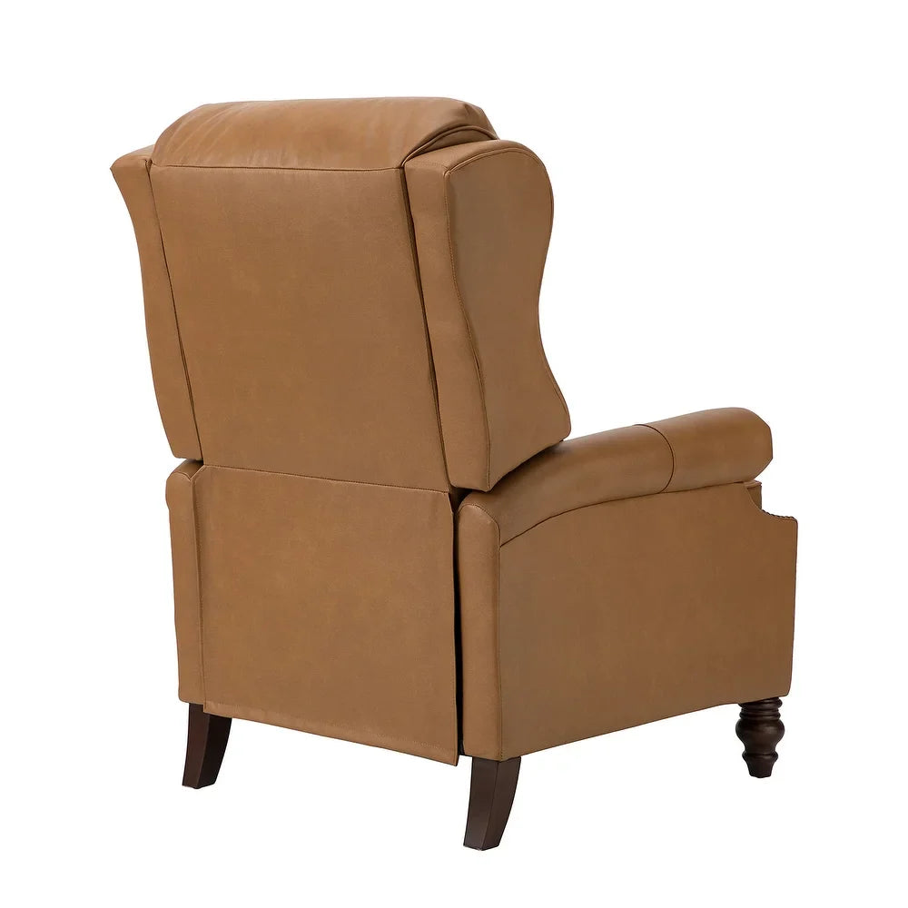 Noëmon Genuine Leather Recliner with Nailhead Trims