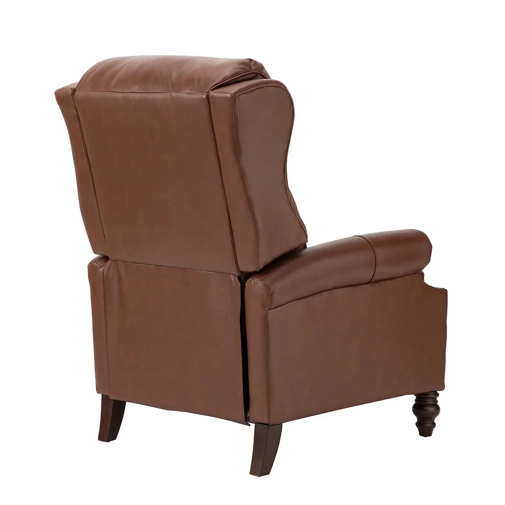 Noëmon Genuine Leather Recliner with Nailhead Trims
