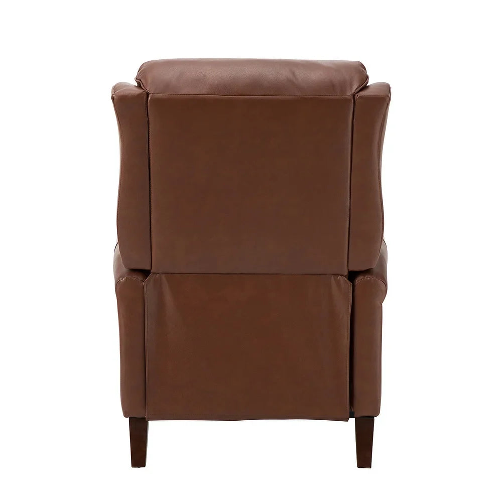 Noëmon Genuine Leather Recliner with Nailhead Trims