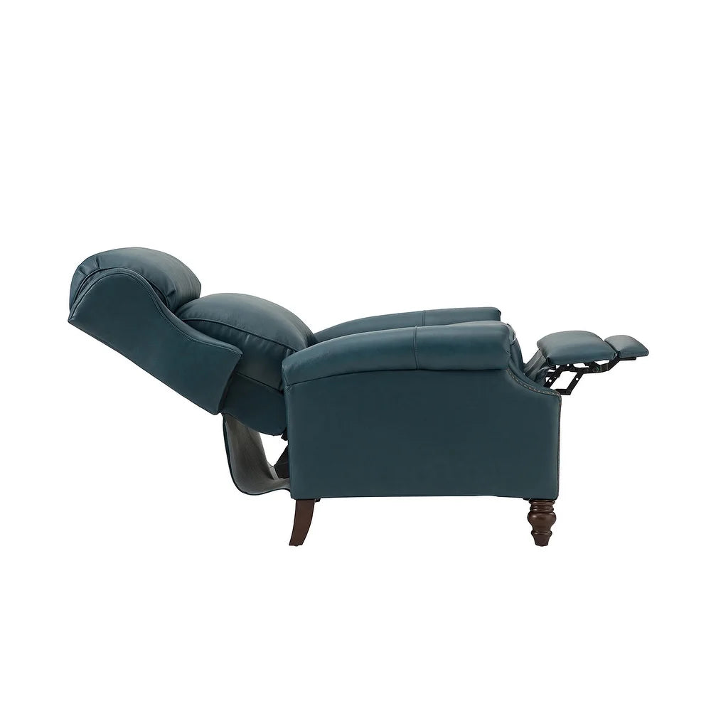 Noëmon Genuine Leather Recliner with Nailhead Trims