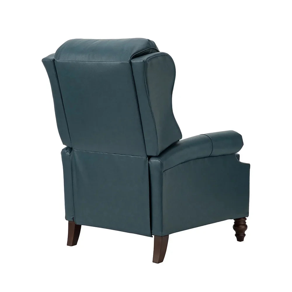 Noëmon Genuine Leather Recliner with Nailhead Trims