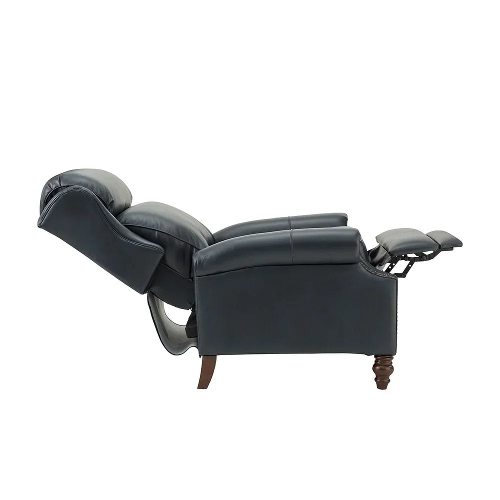 Noëmon Genuine Leather Recliner with Nailhead Trims