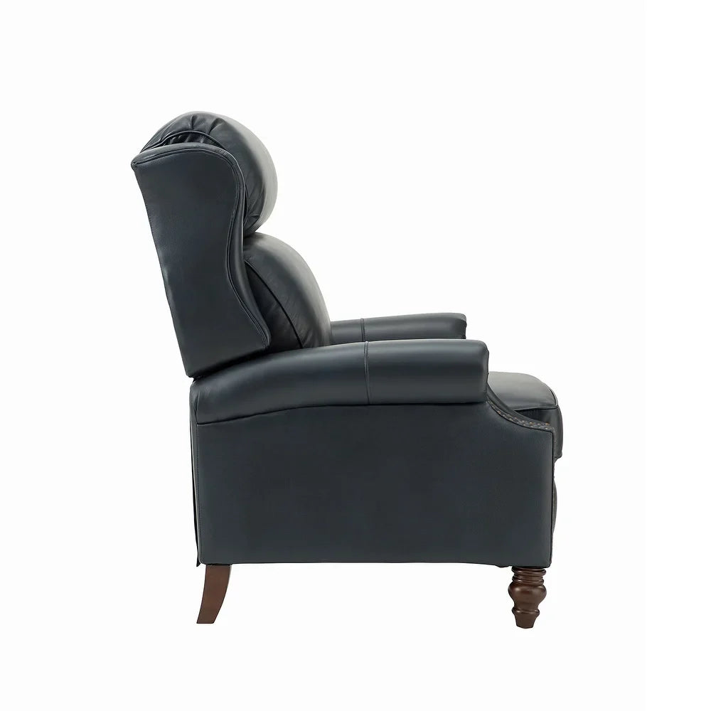 Noëmon Genuine Leather Recliner with Nailhead Trims