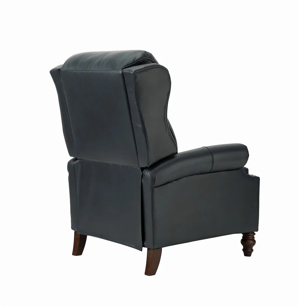 Noëmon Genuine Leather Recliner with Nailhead Trims