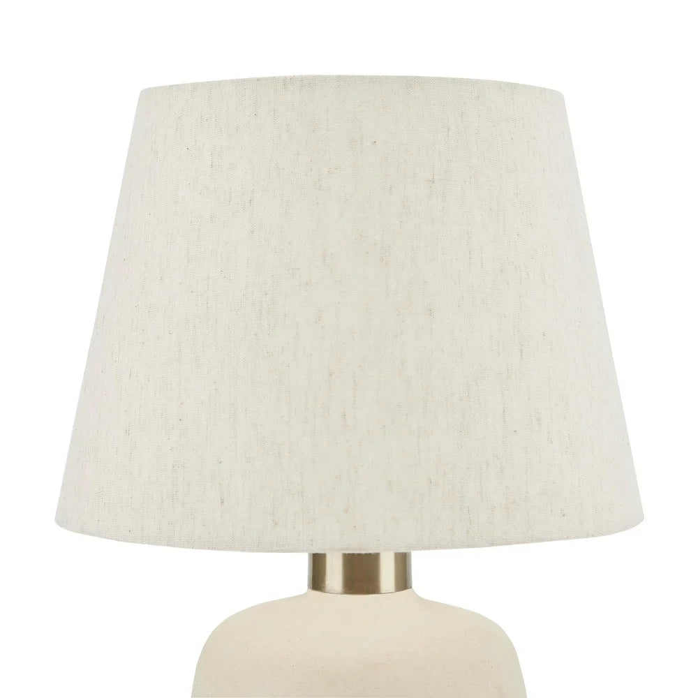 Nourison 16" Boho Cream Textured Ceramic Table Lamp