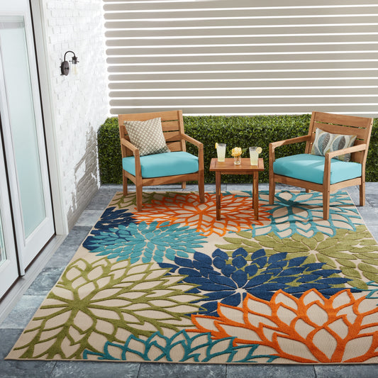 Floral Indoor/Outdoor Multi-color Area Rug