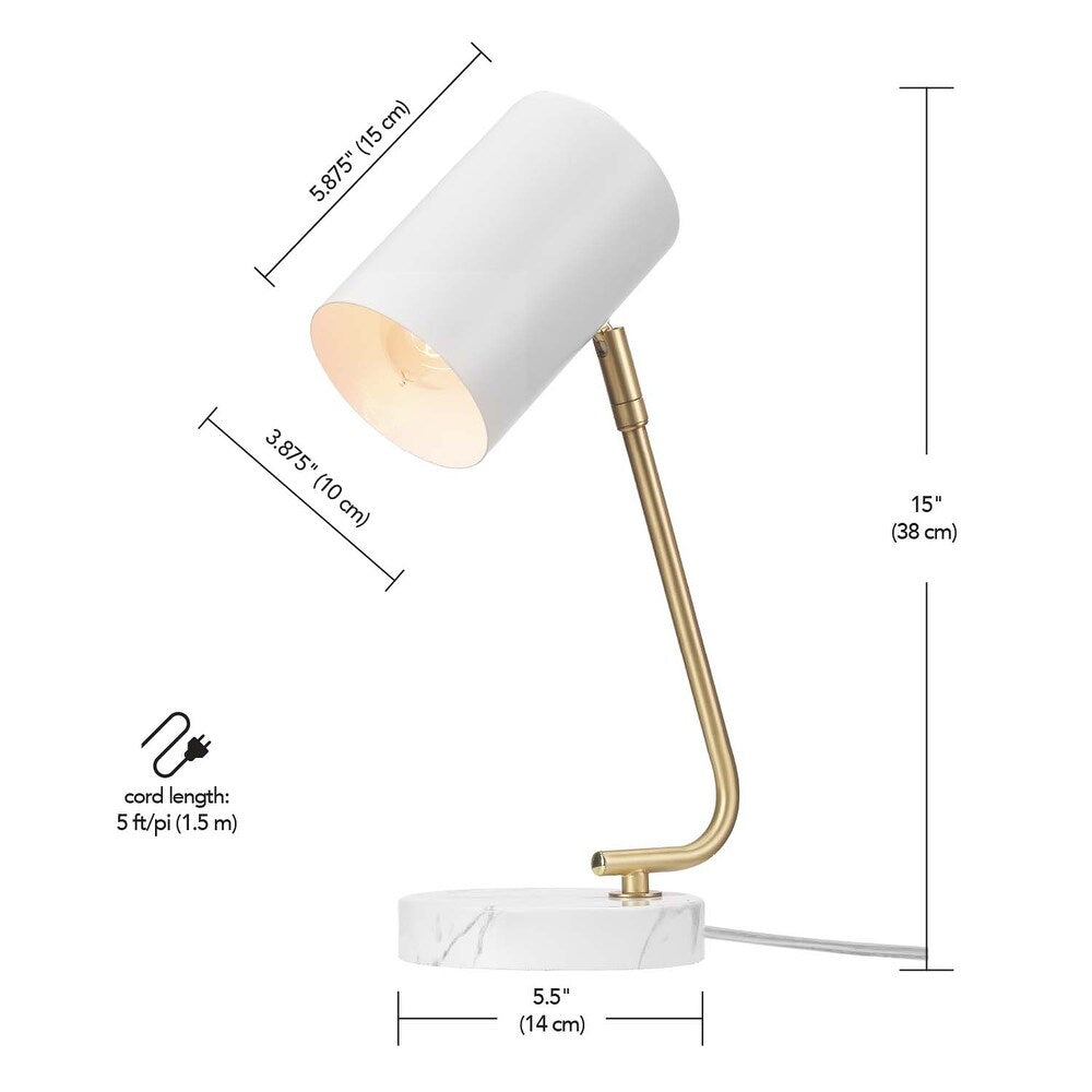 Novogratz x Globe 15" Athena White Desk Lamp - one size