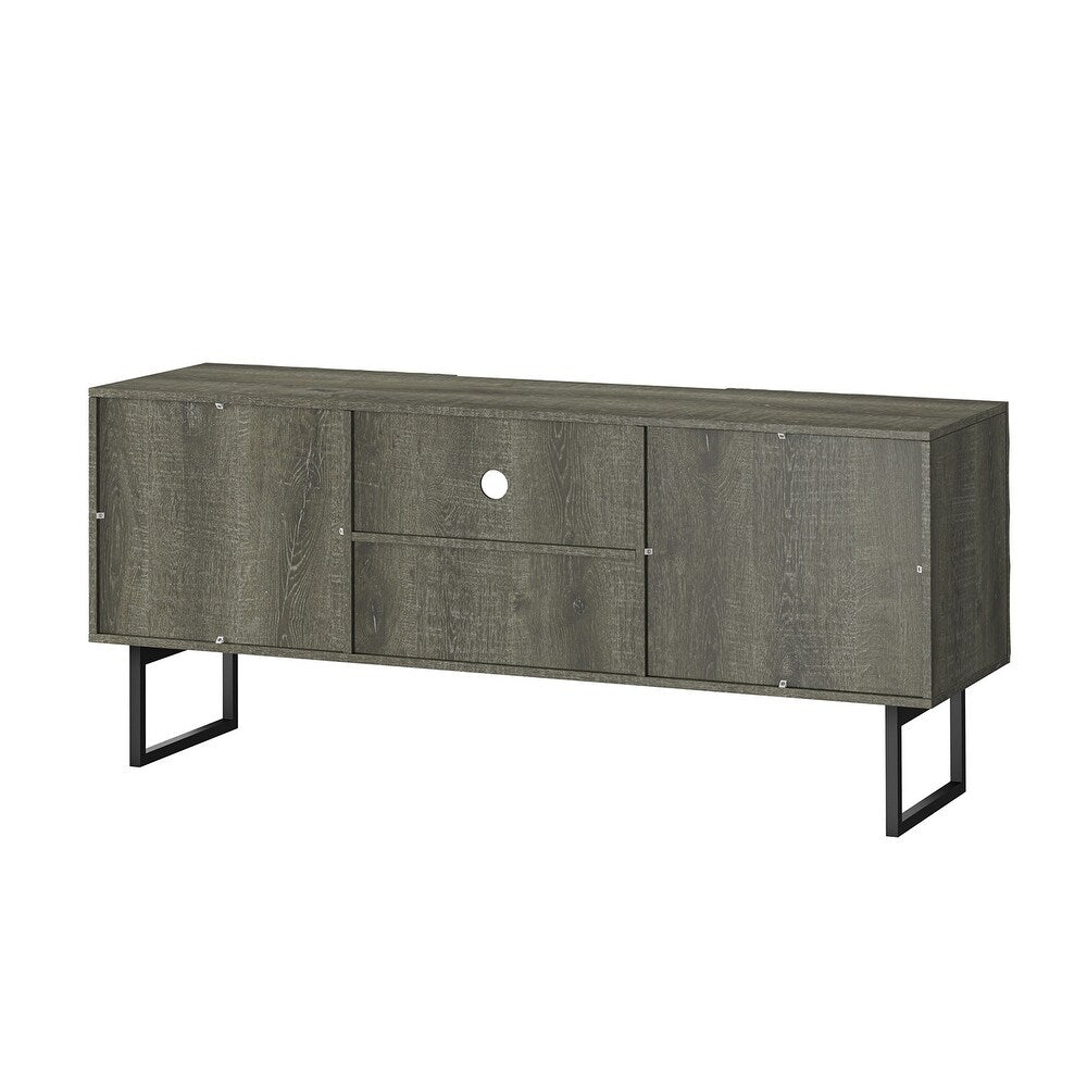 Oliver Contemporary Wooden 65" TV Stand with Carving Design
