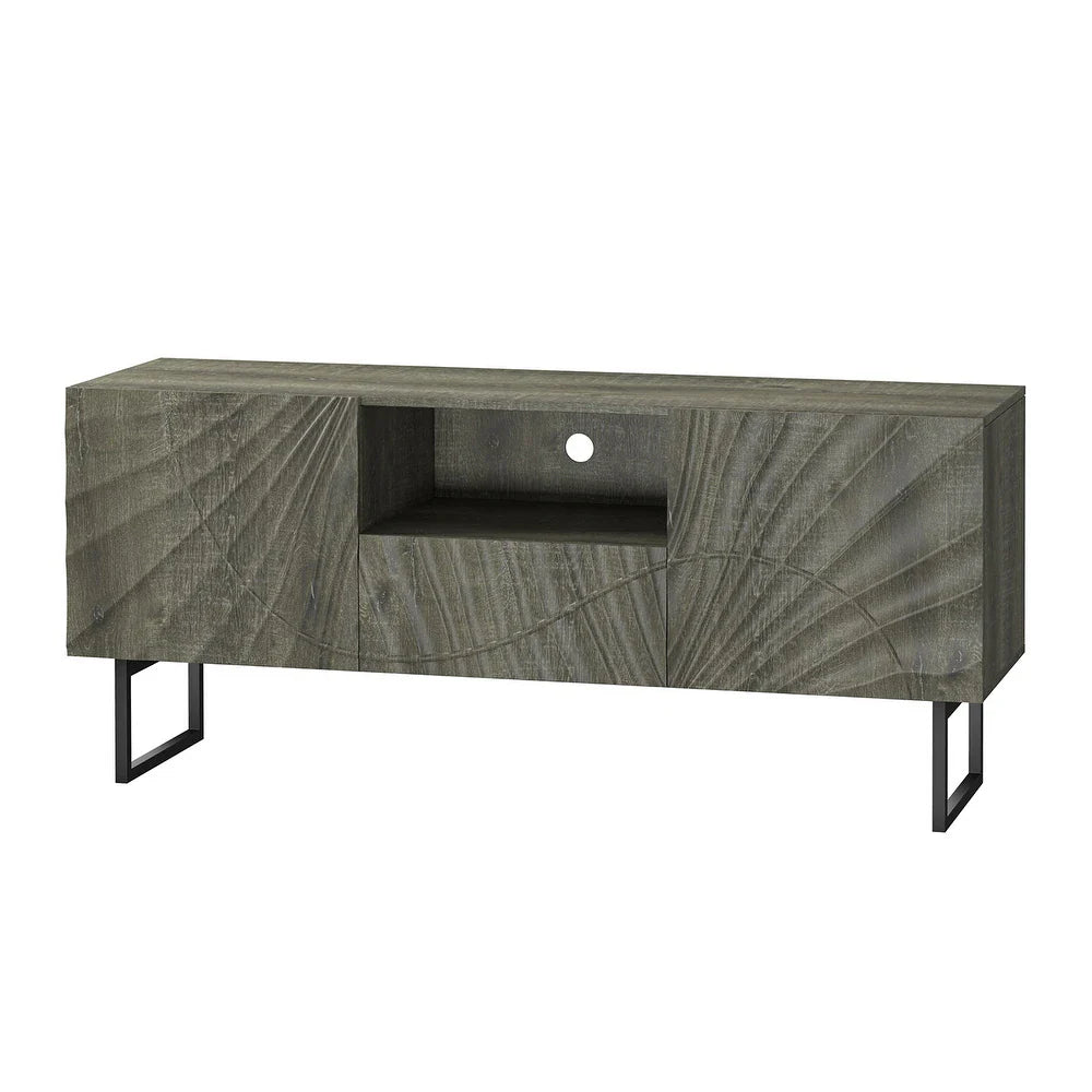 Oliver Contemporary Wooden 65" TV Stand with Carving Design