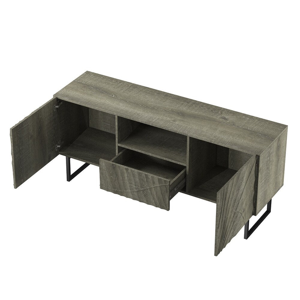 Oliver Contemporary Wooden 65" TV Stand with Carving Design