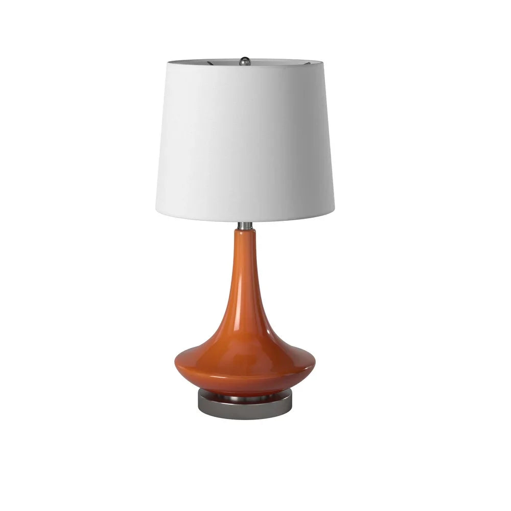 StyleCraft Orange Table Lamp - White Hardback Fabric Shade