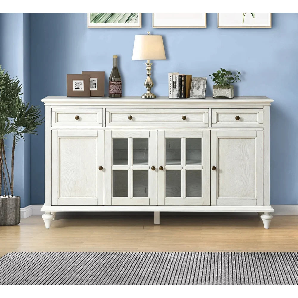 Oswaldo Traditional 58'' Wide 3 Drawer Sideboard with 4 Doors