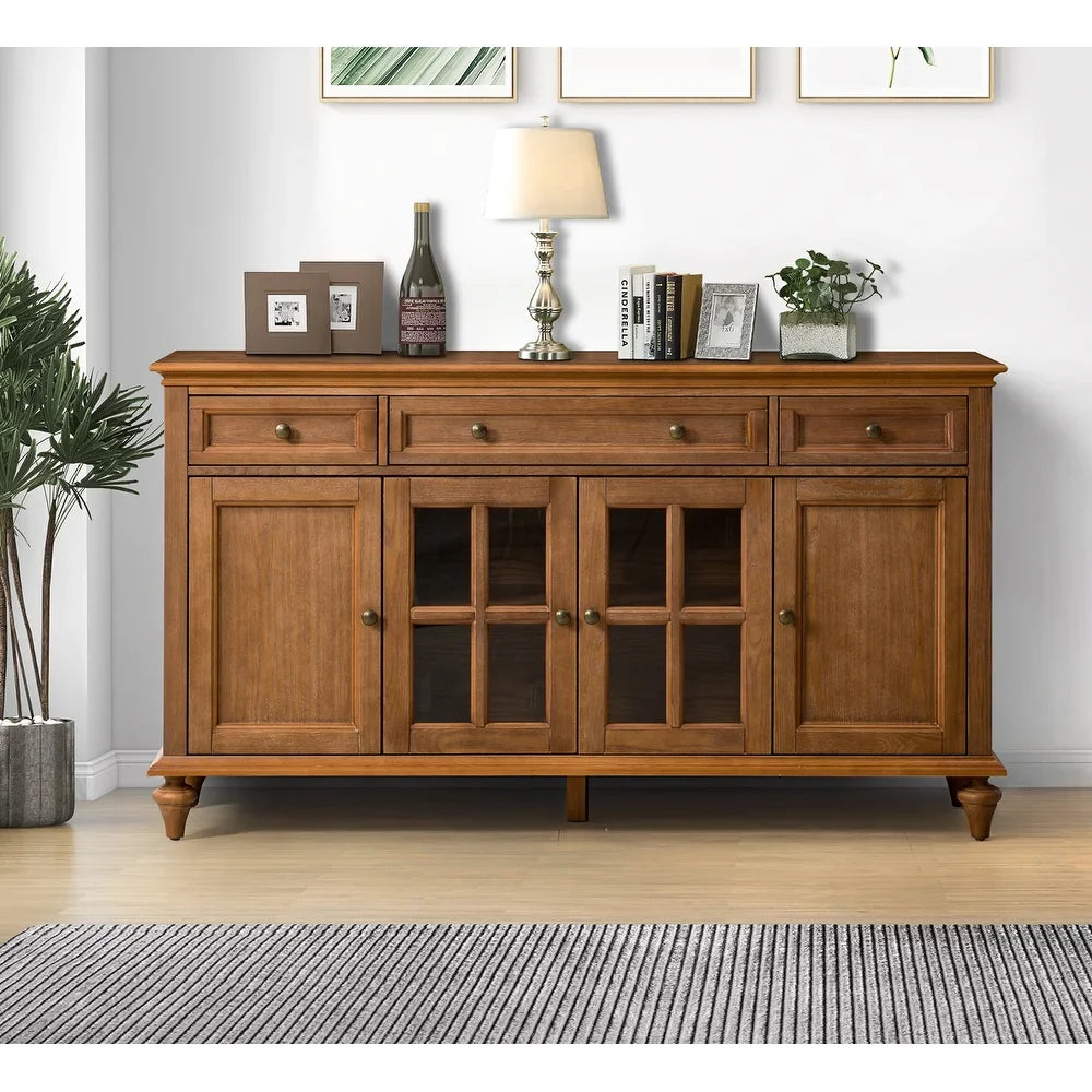 Oswaldo Traditional 58'' Wide 3 Drawer Sideboard with 4 Doors