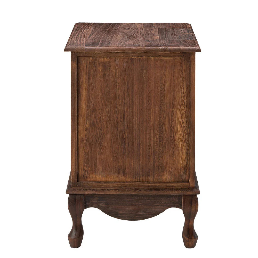 Pallantium 2 Drawer Wood Multifunctional Nightstand Set of 2
