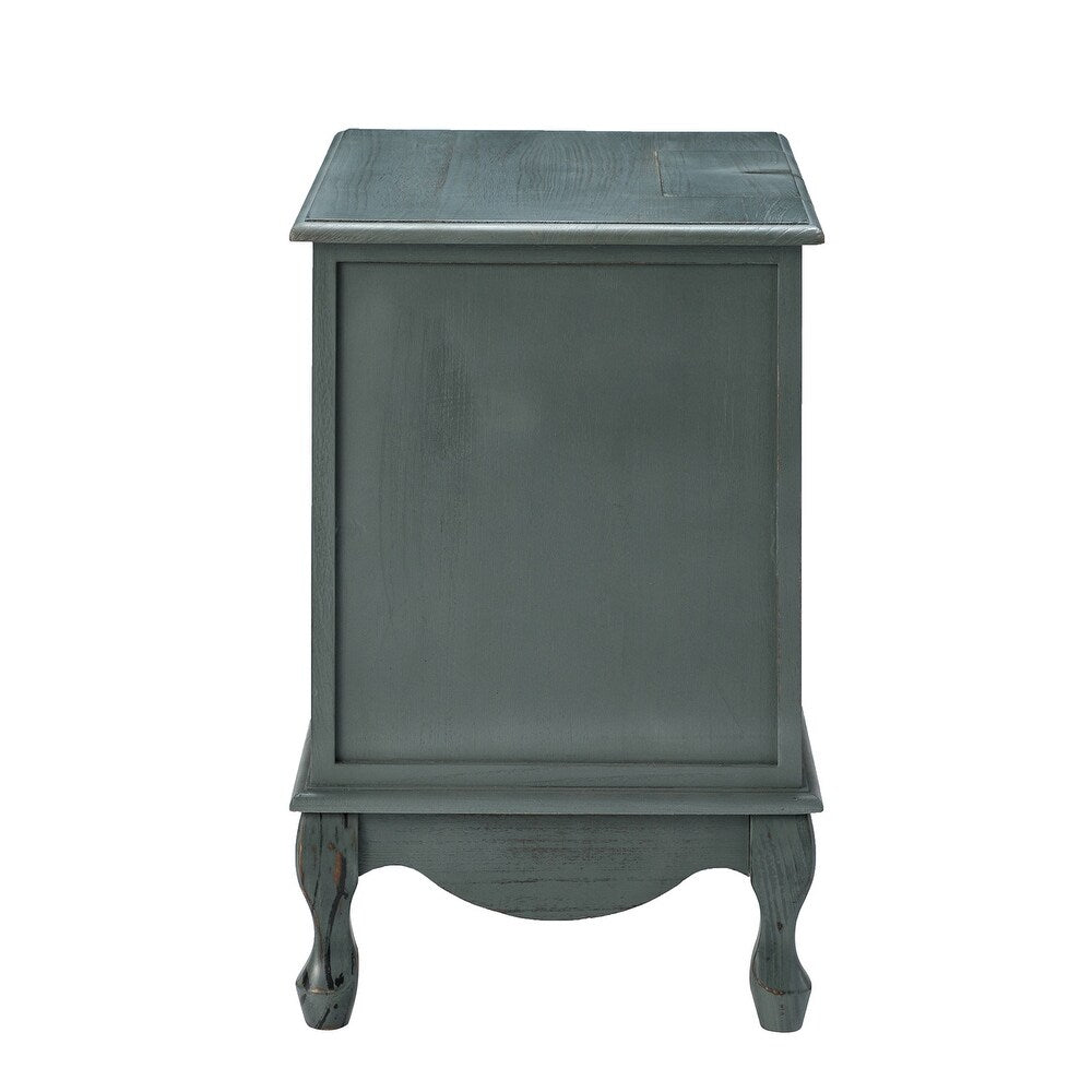 Pallantium 2 Drawer Wood Multifunctional Nightstand Set of 2