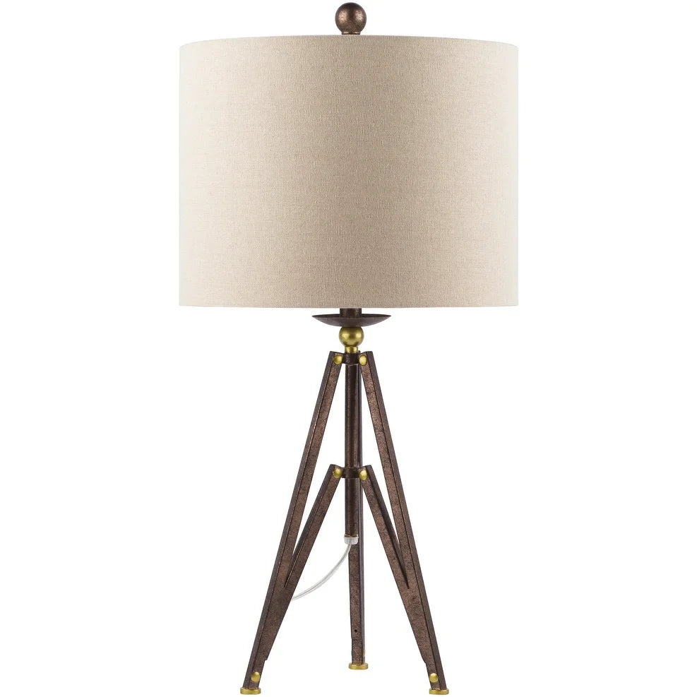 Patriza Metal Industrial Bronze Table Lamp - 27"H x 13"W x 13"D