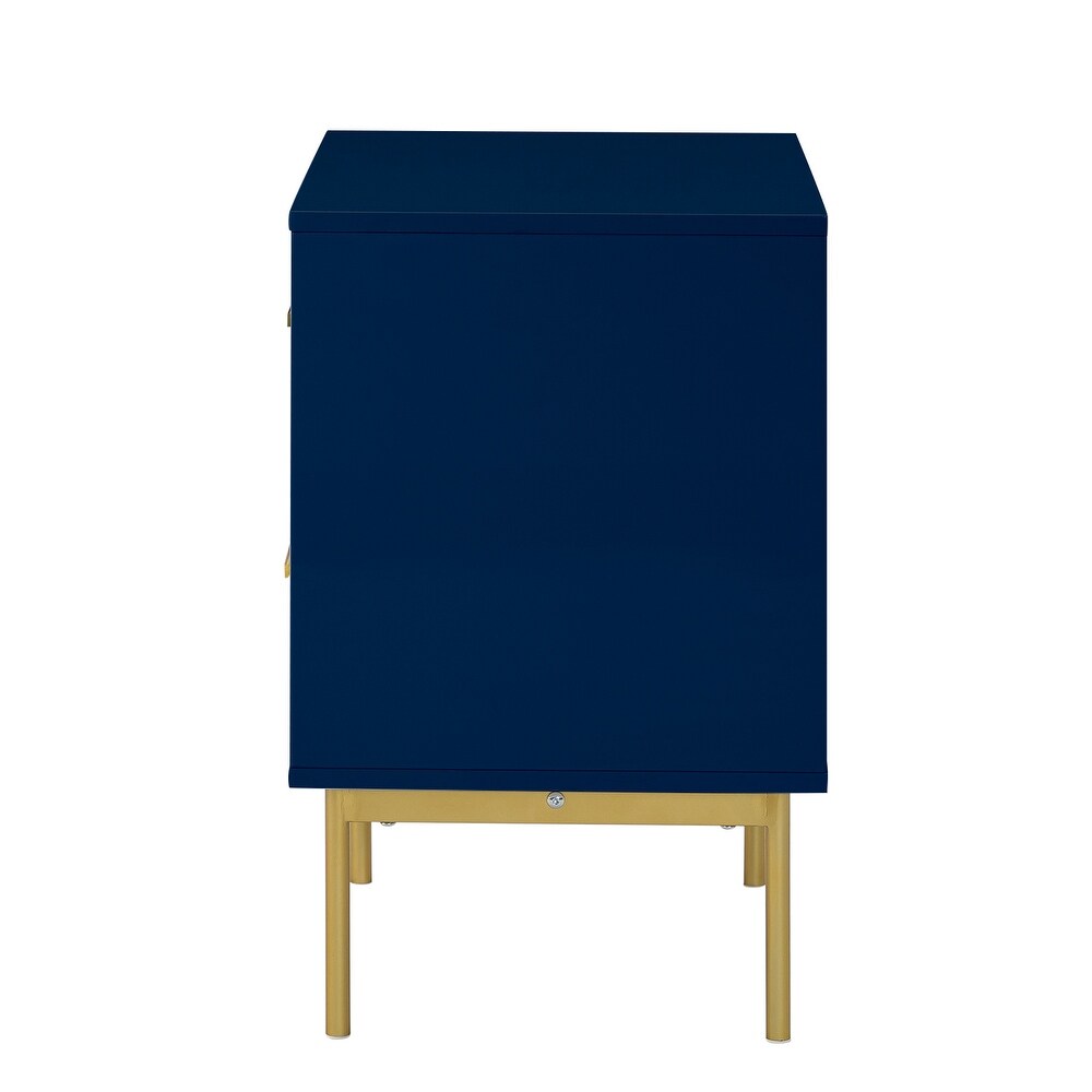 Paul Multifunctional 2-Drawer Nightstand with Metal Legs