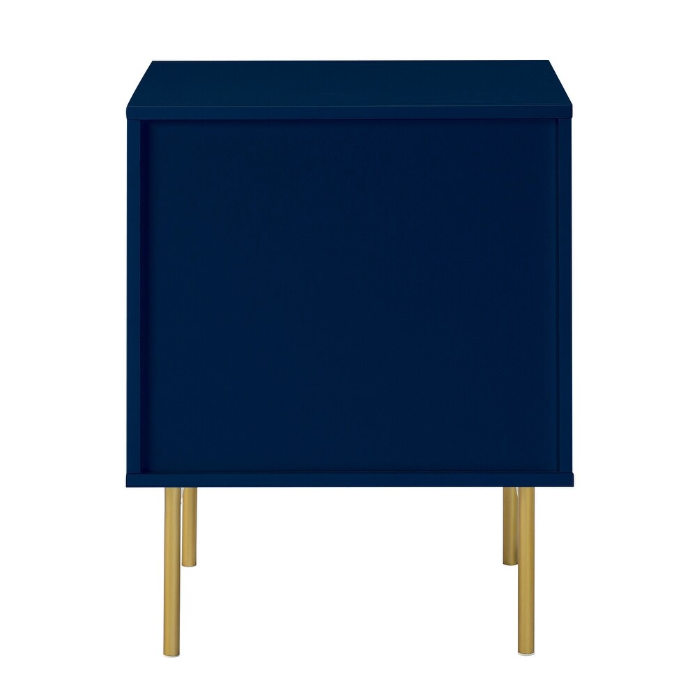 Paul Multifunctional 2-Drawer Nightstand with Metal Legs