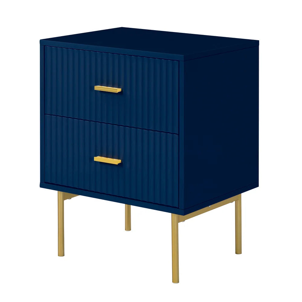 Paul Multifunctional 2-Drawer Nightstand with Metal Legs