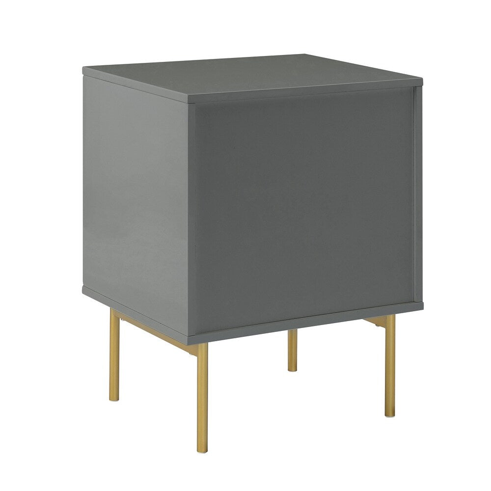 Paul Multifunctional 2-Drawer Nightstand with Metal Legs