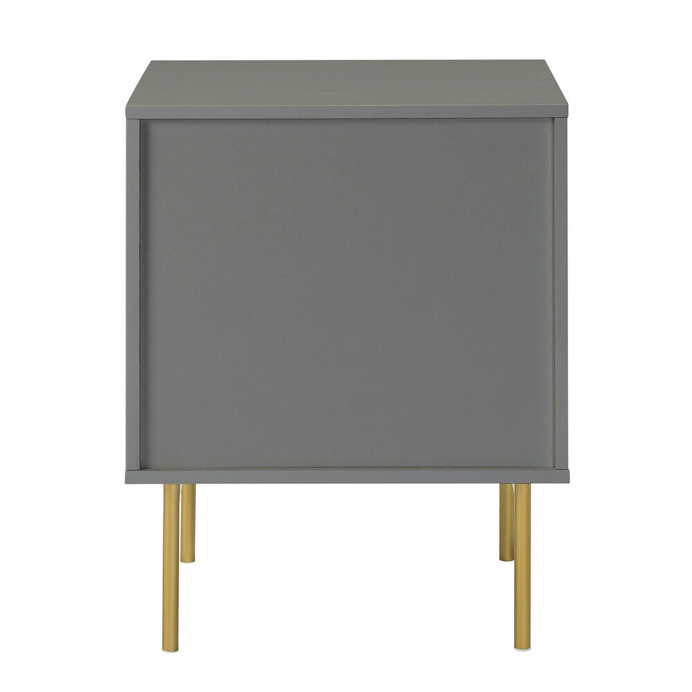 Paul Multifunctional 2-Drawer Nightstand with Metal Legs