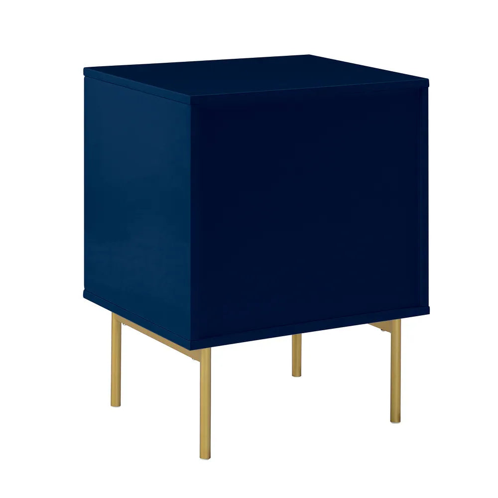 Paul Multifunctional 2-Drawer Nightstand with Metal Legs