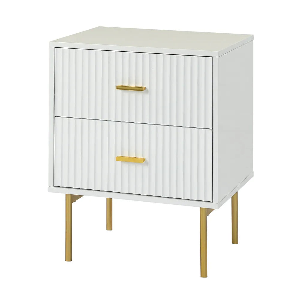 Paul Multifunctional 2-Drawer Nightstand with Metal Legs