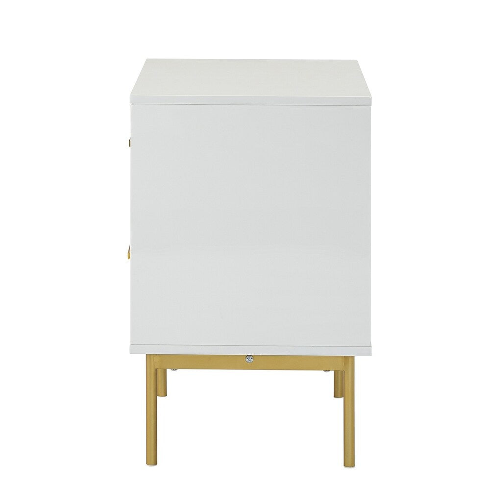 Paul Multifunctional 2-Drawer Nightstand with Metal Legs