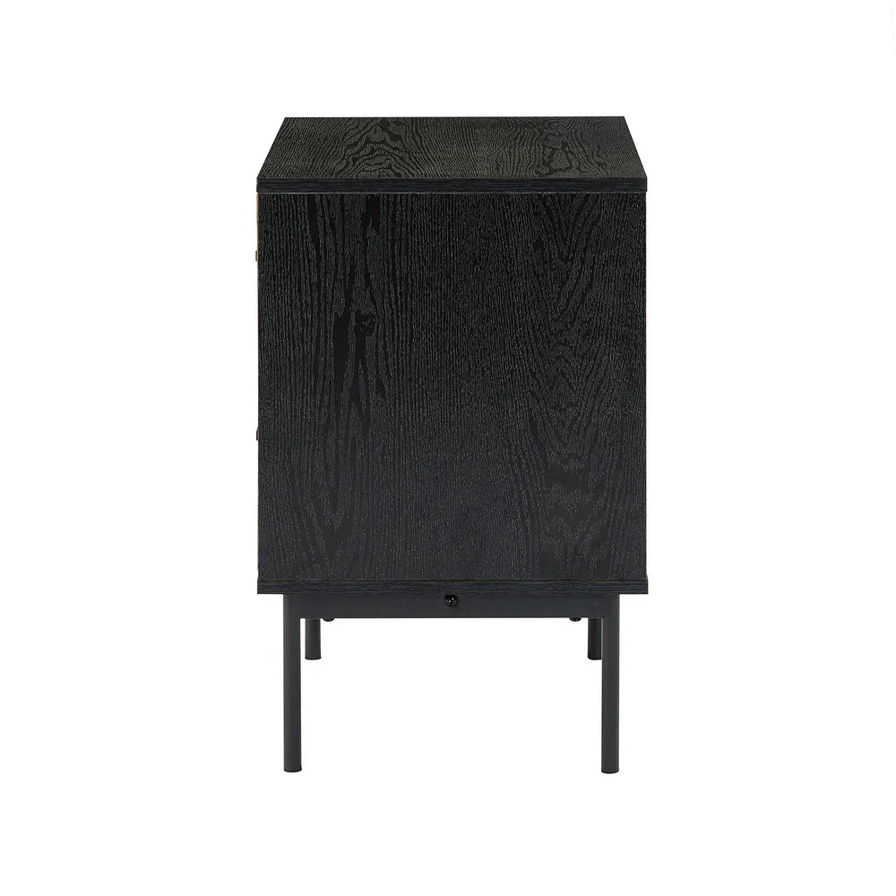 Paul Multifunctional 2-Drawer Nightstand with Metal Legs