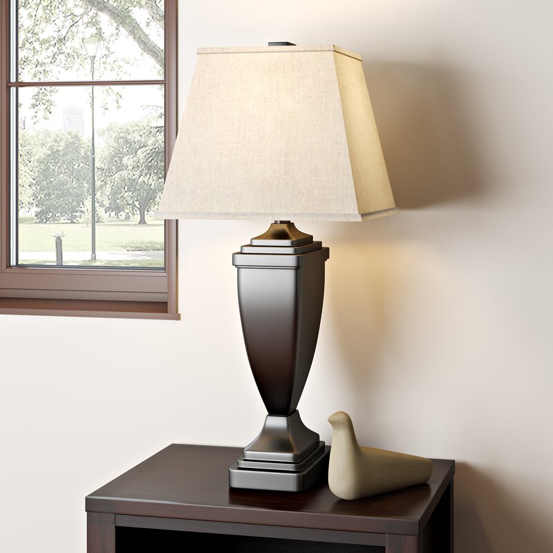 Transitional Dark Bronze Finish 30" Table Lamp Set (Set of 2)